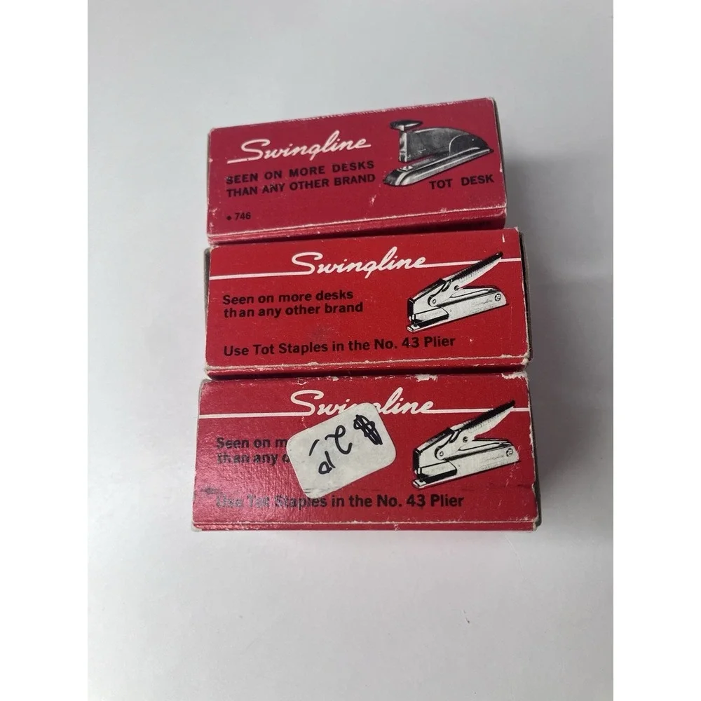 Vintage Swingline Red Tot 5000 Mostly Full 3 Boxes‎ Tot Staples